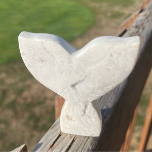 Mini Mermaid Tail Snow Agate Crystal Carving